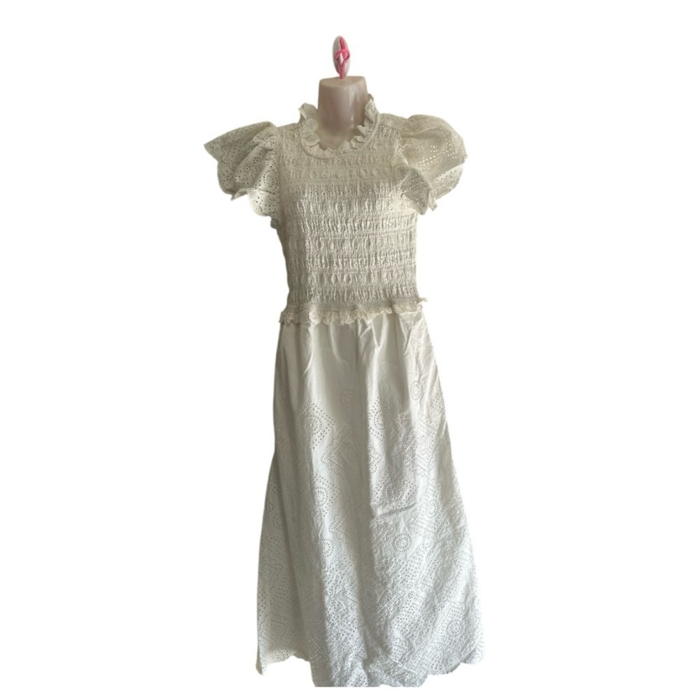 Sea New York White Ruffled Babydoll Dress for Brides
